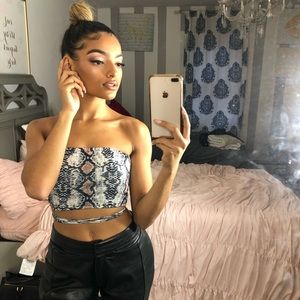 snake skin crop top